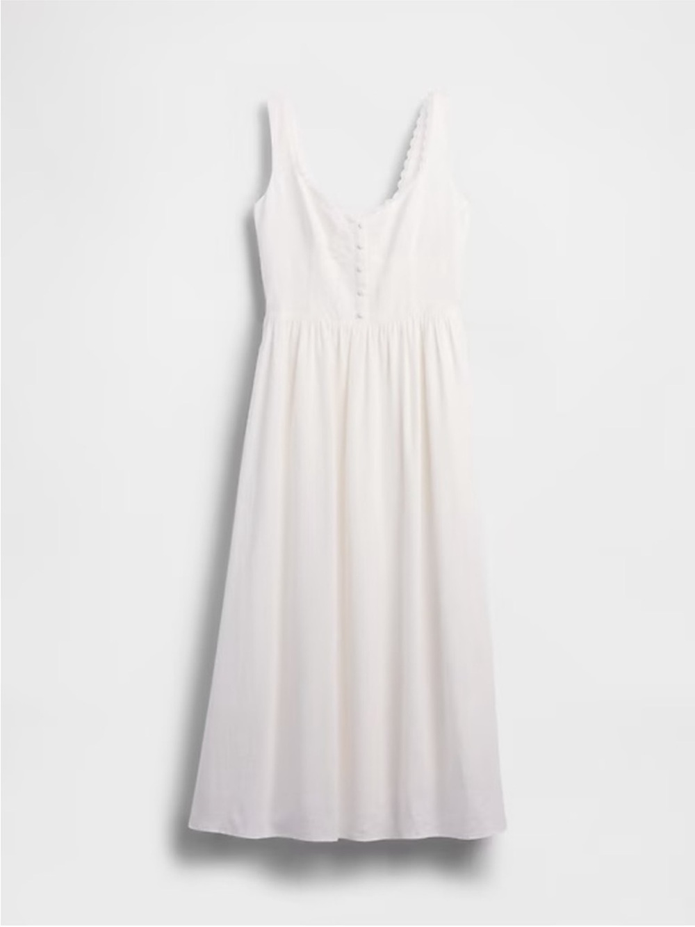 NWT! Gap White Linen-Blend Lace-Inset Maxi Dress - Picture 5 of 11